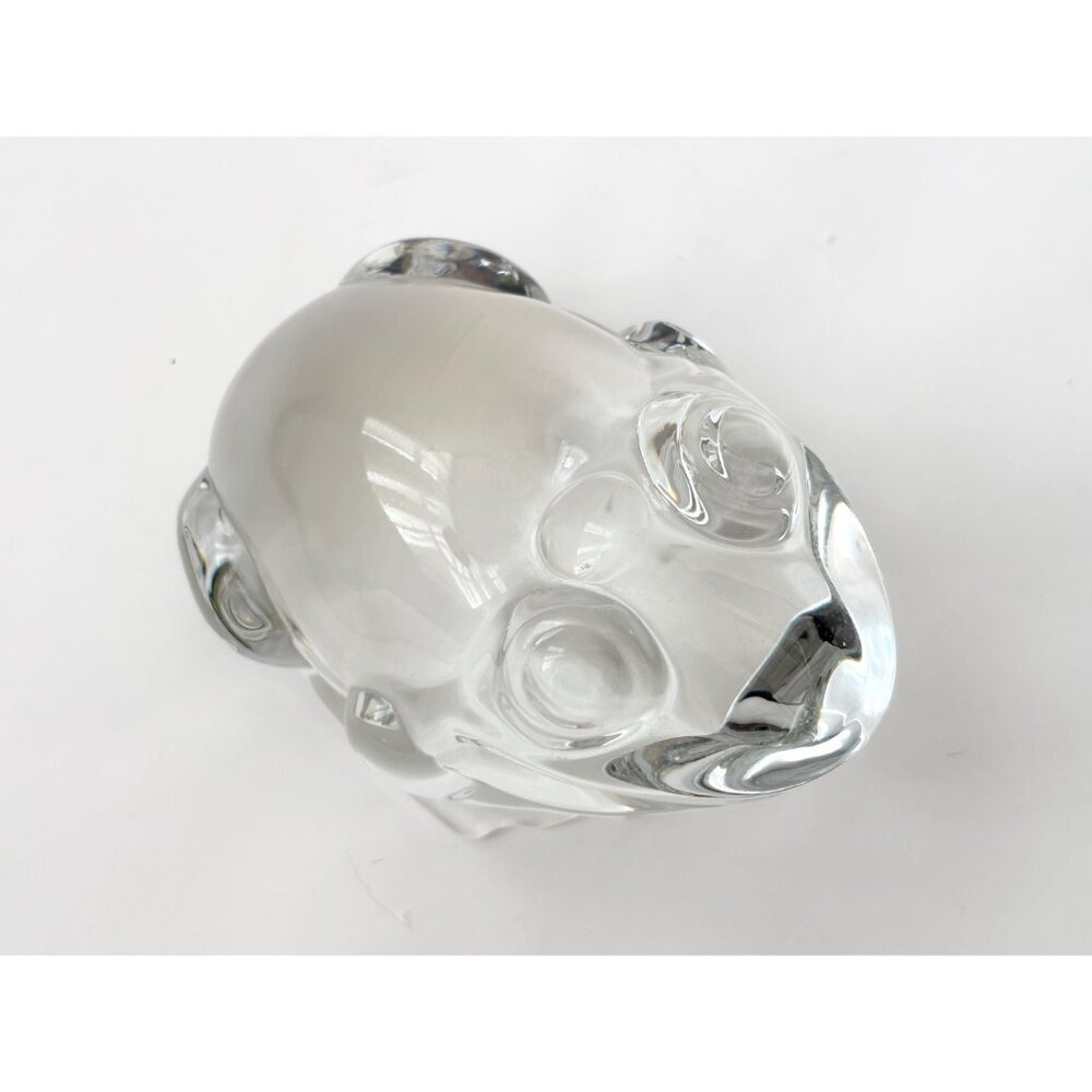 Vintage Clear Glass Handmade Frog Shaped Paperweight or Decorative Figure - Picture 5 of 11